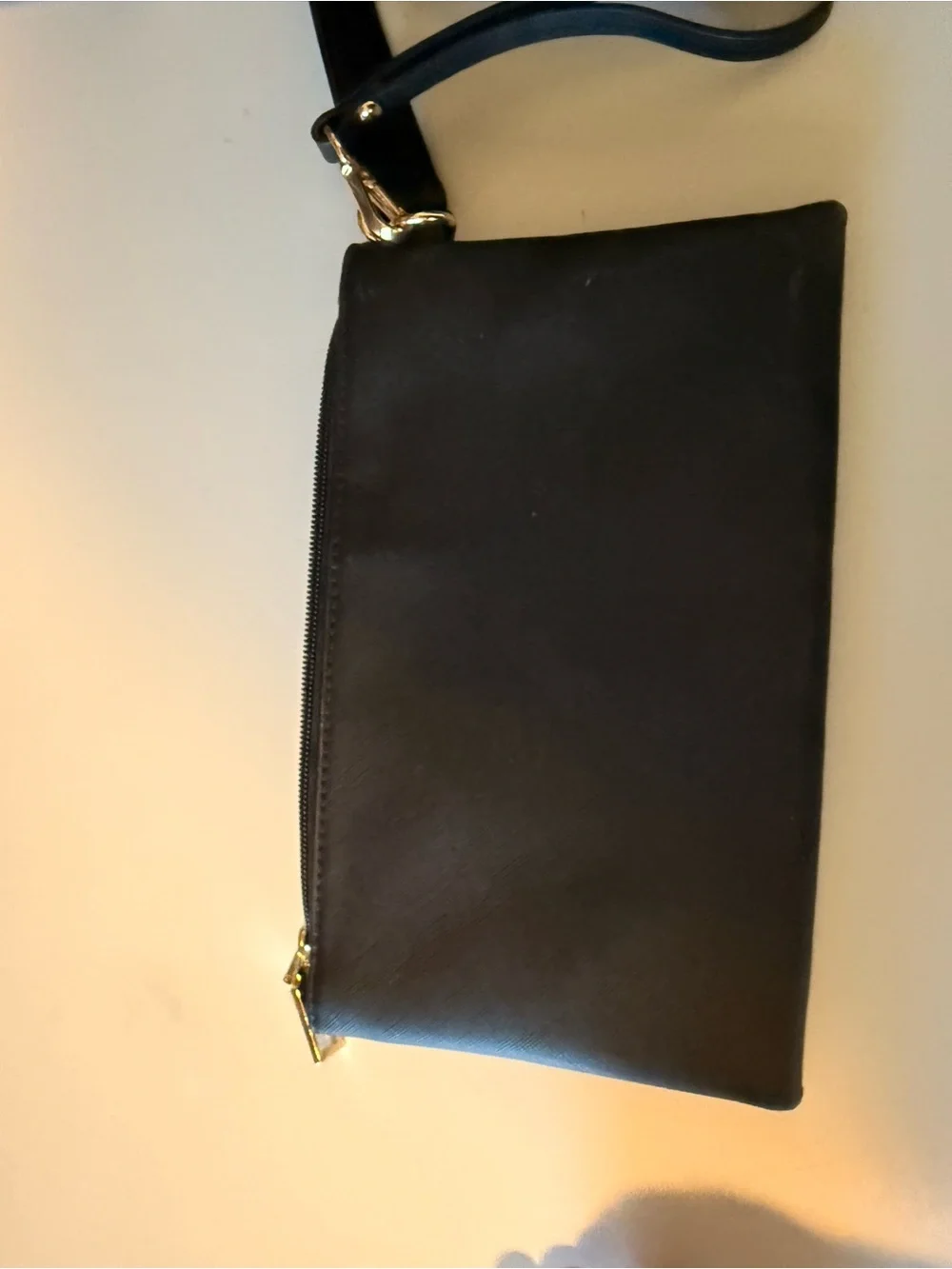 Structured Black laptop tote  with Gold Hardware and two accessories bags